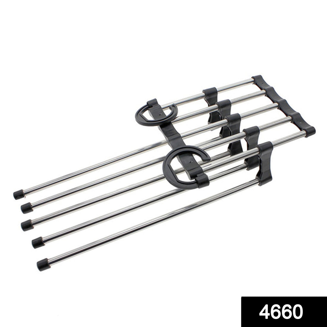Adjustable pants organizer with easy-to-use clips for clutter-free closets