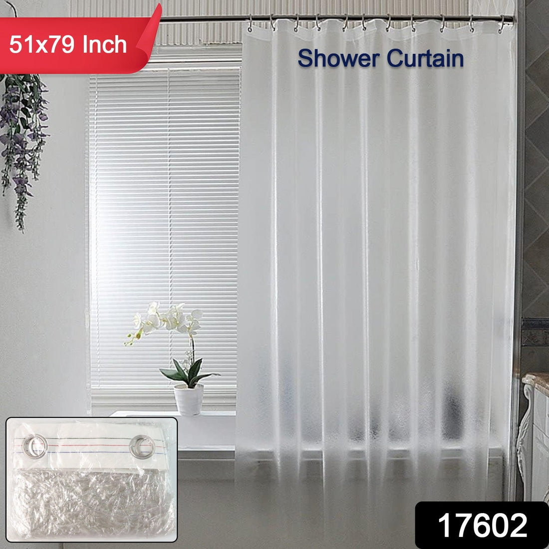 Waterproof Anti-Mildew Frosted Shower Curtain (Standard Fit / 51×79 Inch)