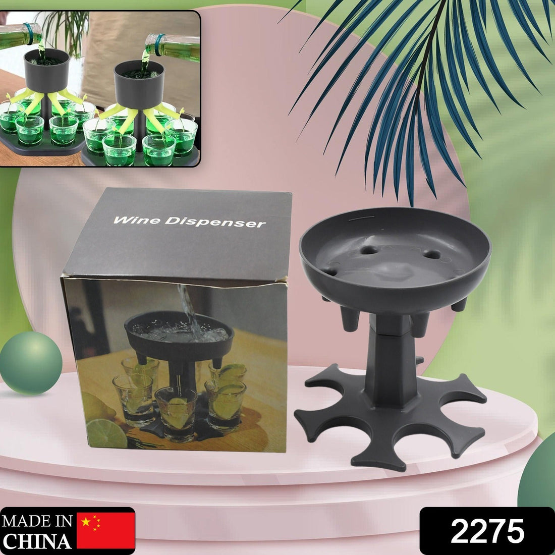 Shot glass dispenser set with tray, ideal for drinking games.