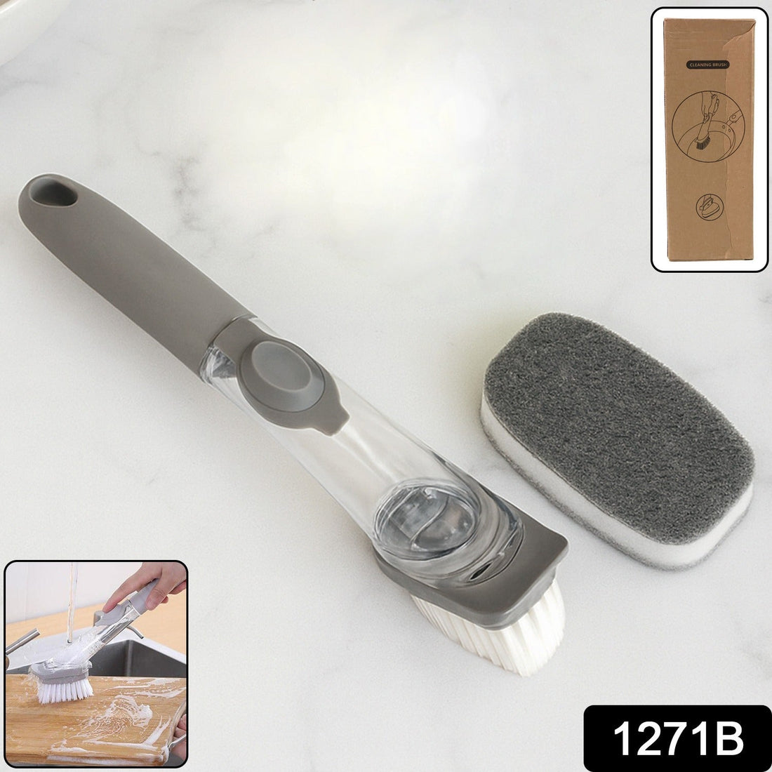 2 in 1 Soap-Dispensing Dish Brush - (Set)