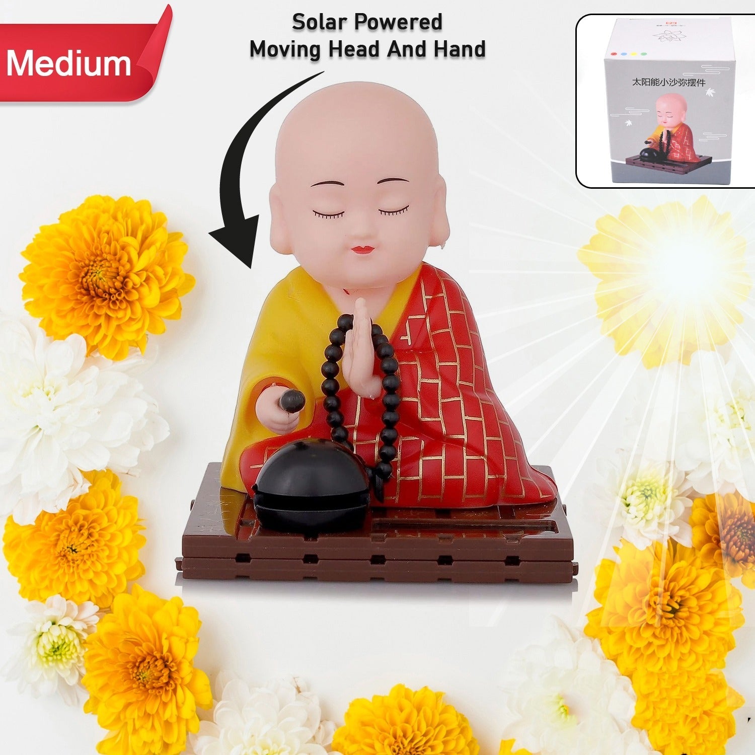 Moving Buddha Solar Showpiece