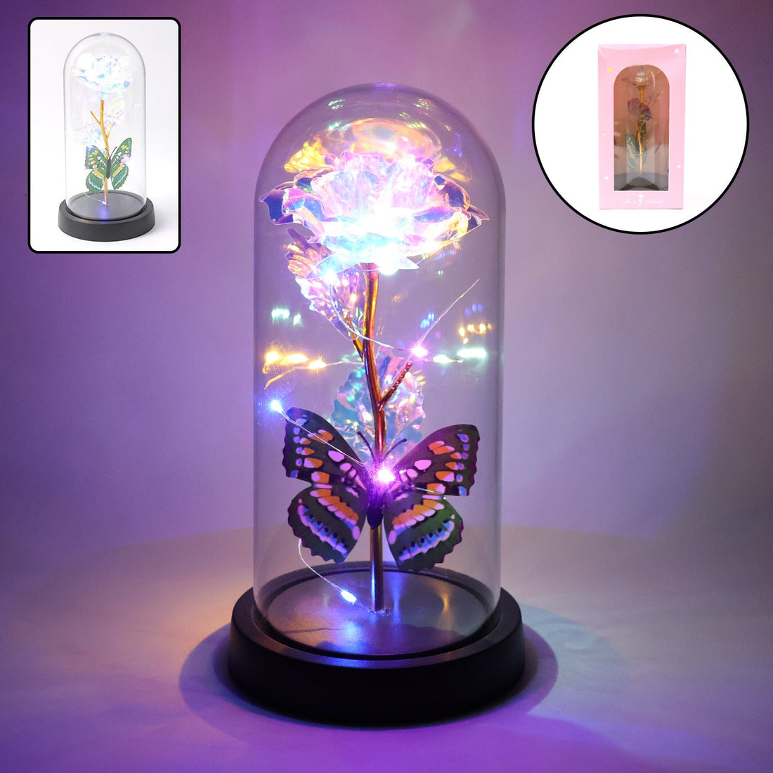 Twinkle Rose LED Light Dome