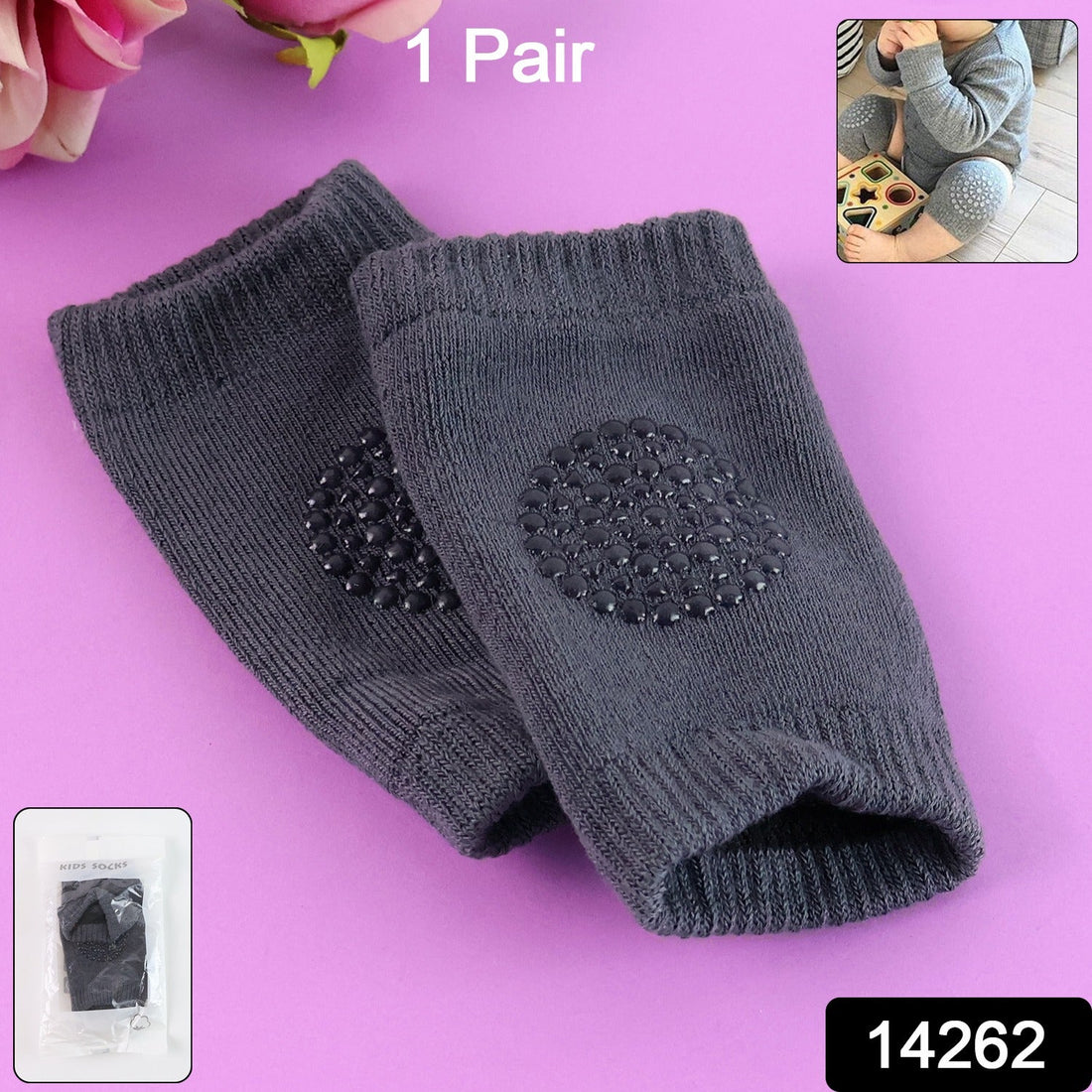 Dark Grey Toddler Wool Knit Leg Warmer (Knee Guard)