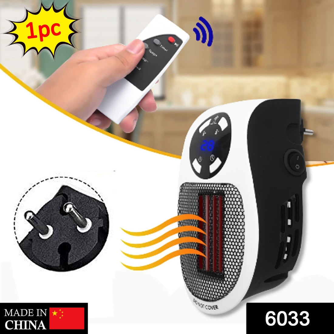 Portable electric mini heater for quick warmth