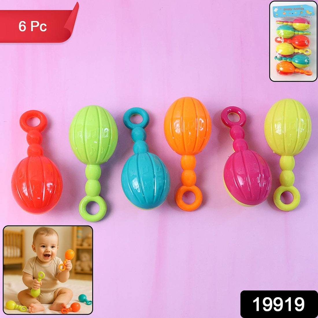 Baby Hand Rattle toy - (6 Pc / Set)
