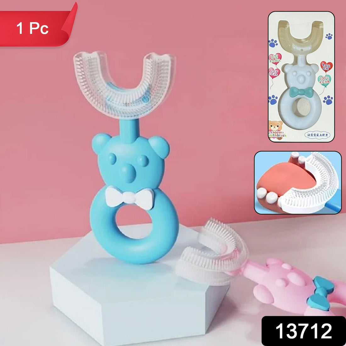 Silicone Baby Bear U-Shaped Toothbrush for Toddlers