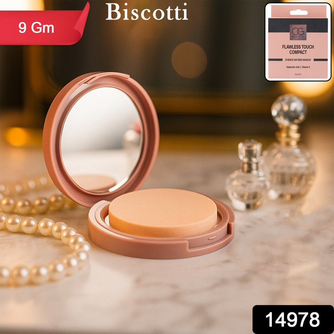 OG Beauty Biscotti Flawless Touch Compact Powder (9 GM / 1 Pc)