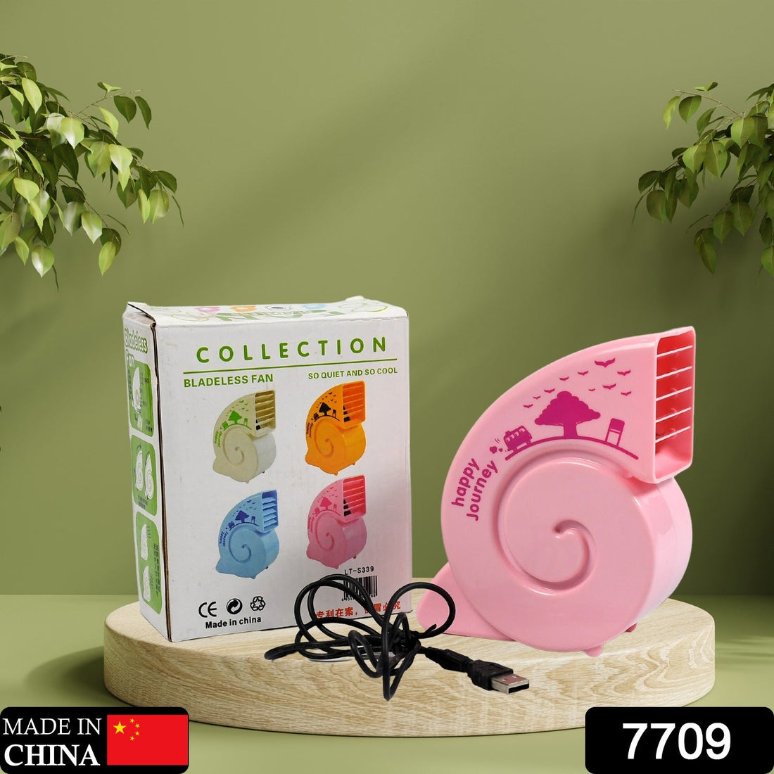 Cute USB Mini Fan: Bright, Quiet & Portable for Your Desk (Battery Not Included)