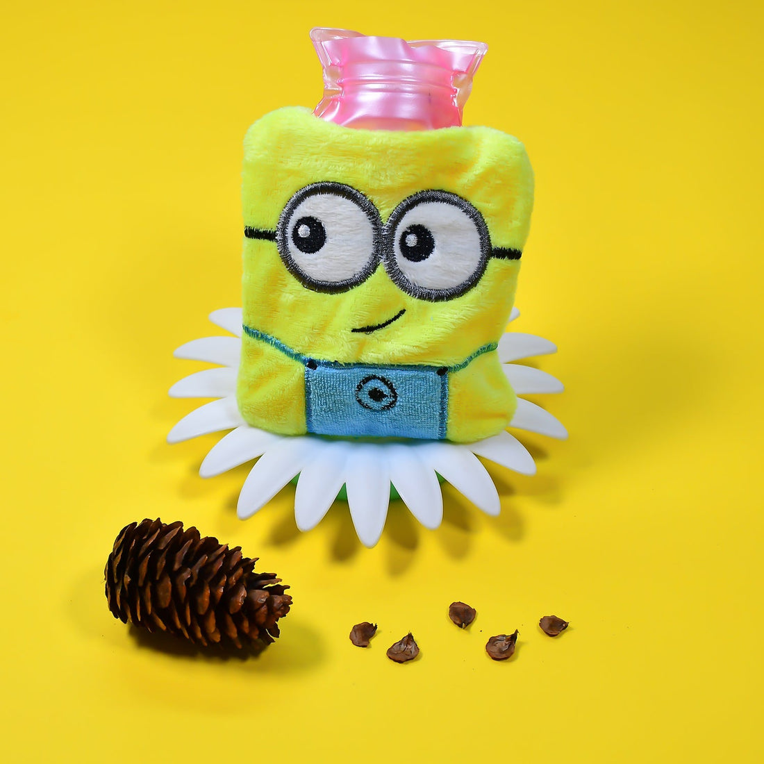 Minions Hot Water Bag - 2-Eye Design with Cover for Pain Relief & Warming