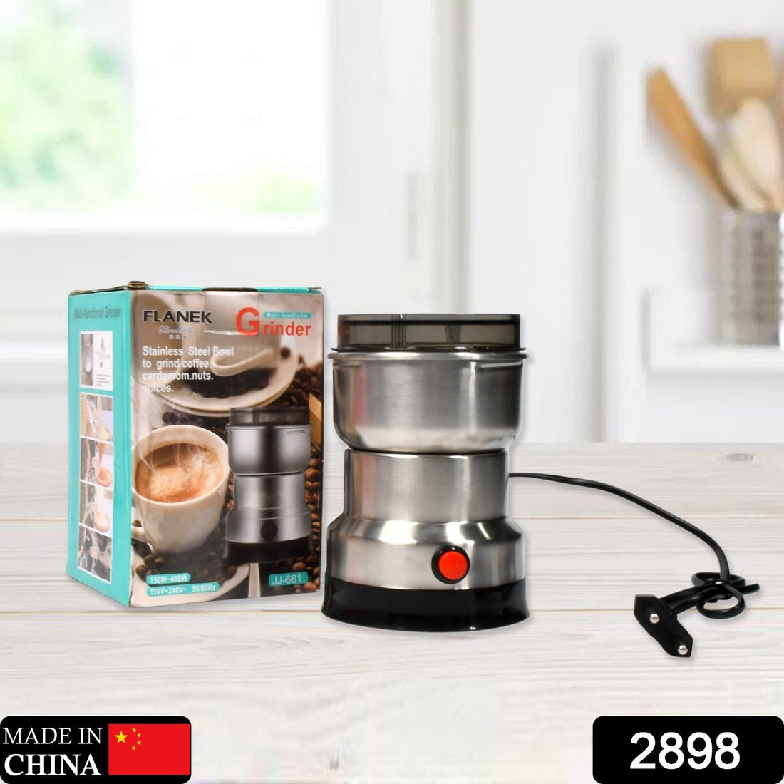Multifunction Grinder Machine Electric Cereals Grain Mill Spice Herbs Grinding Machine Tool Stainless Steel Electric Coffee Bean for Home