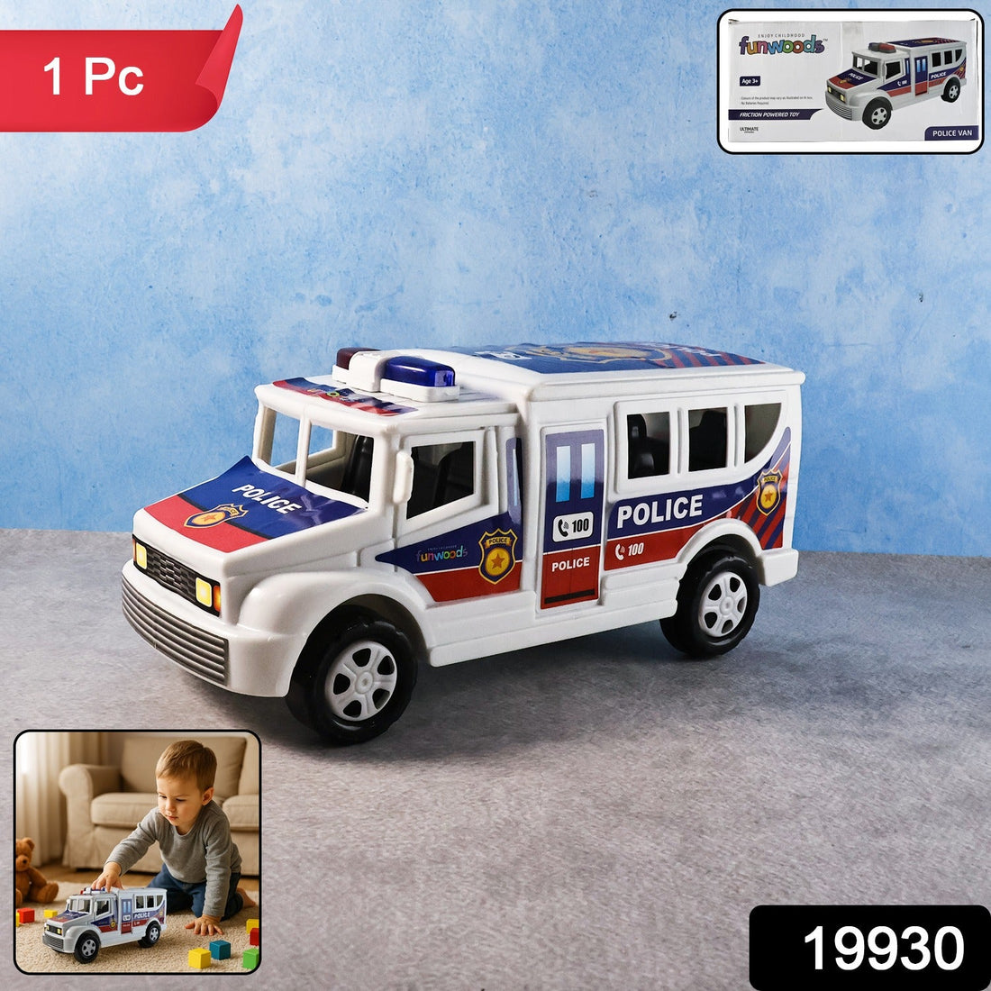 Funwoods Police Van Toy - (1 Pc)