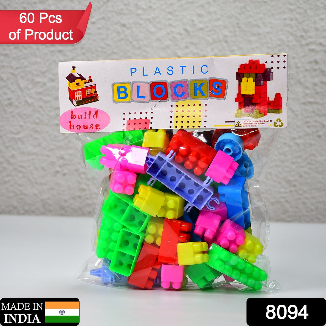 Multicolor Kids' Block Set for Fun & Learning (60 Pieces)