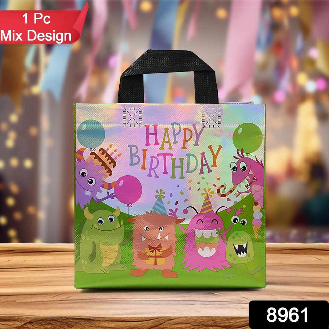 Birthday Gift Bag, Reusable Party Gift Bags (1 Pc / Mix Design)
