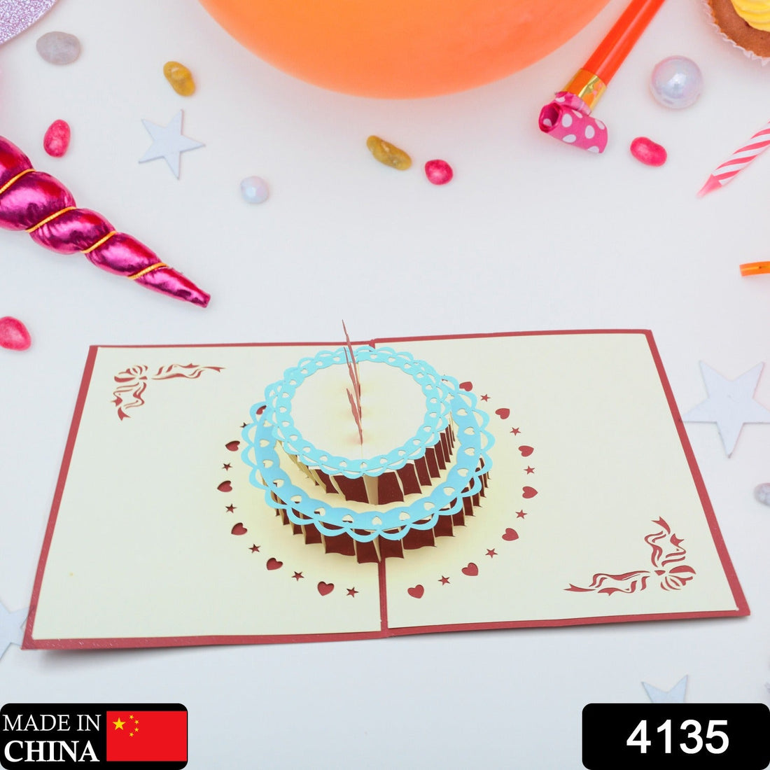 3D -up birthday card with colorful design