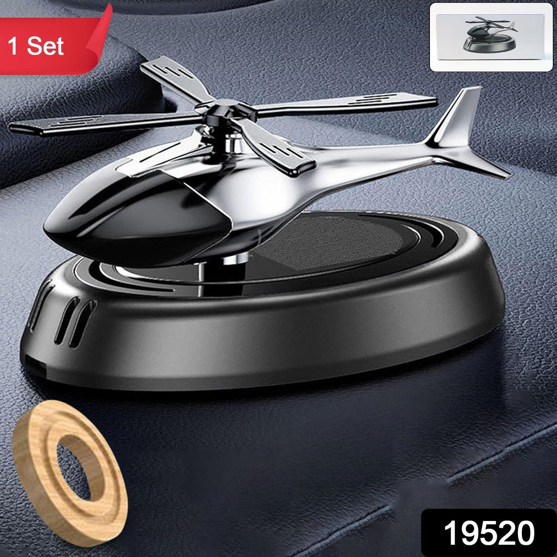 Car Dashboard Perfume Diffuser with Rotating Blades (1 Set)