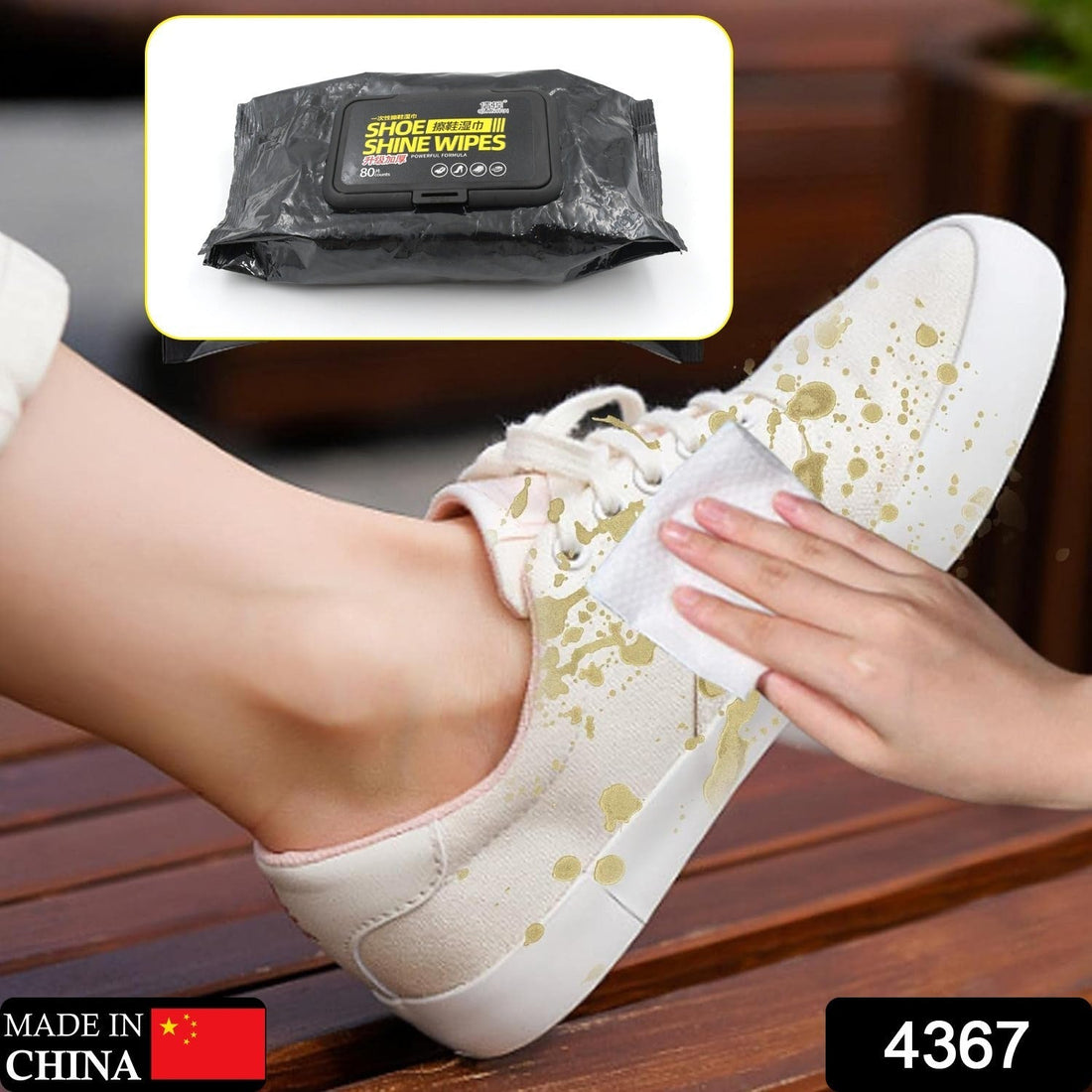 Shoe cleaning wet wipes pack for travel use