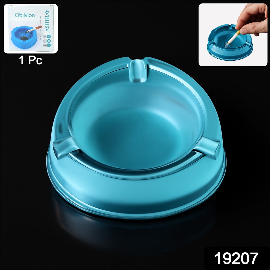 Oblivion Transparent Ashtray with 3 Grooves