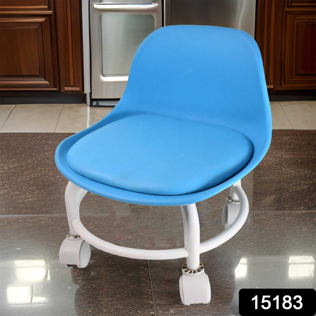 Plastic Low Round Rolling Stool with Wheels Pedicure Stool (1 pc / Mix Color)