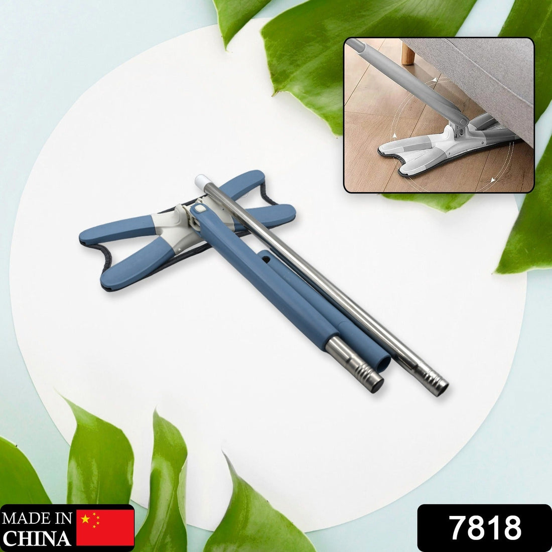 360° flat hand mop for cleaning floors, walls, and ceilings