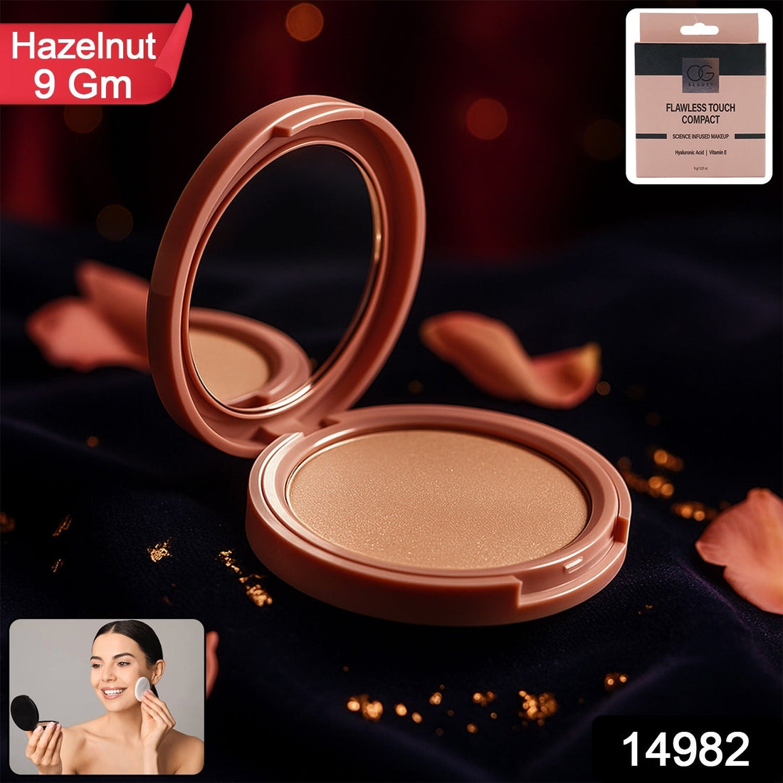 OG Beauty Hazelnut Flawless Touch Compact Powder (9 GM / 1 Pc)