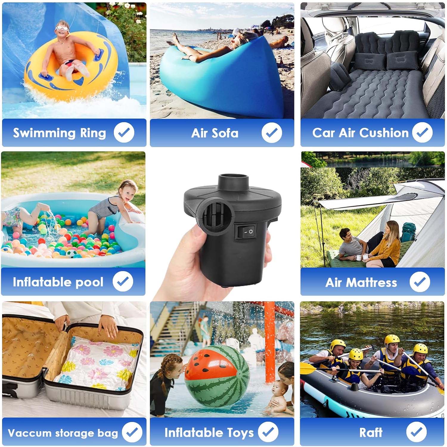 Electric Air Pump For Ball , Balloon ( 3 Nozzle )