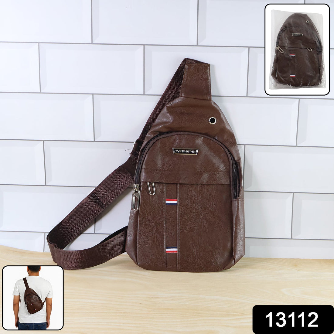 Waterproof Anti Theft Cross-body fanny pack waist bag, Shoulder Bags Chest Men Casual fashion USB Charging earphone hook Sling Travel Bag (1 Pc)