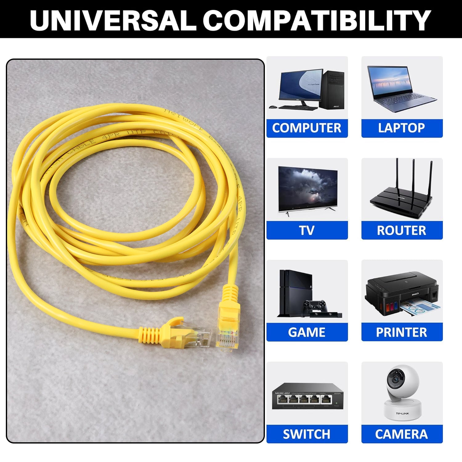 High-Speed CAT 5E Ethernet LAN Network Cable (3 Meter)