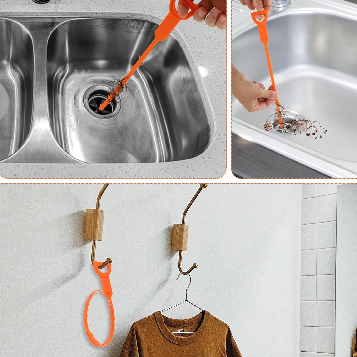 Flexible Sink & Drain Cleaning Stick – 50 cm Long (Pack of 3)