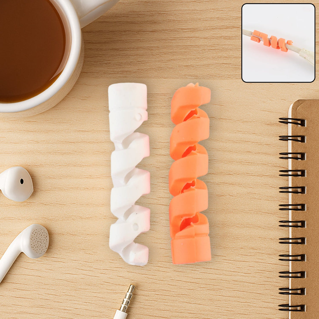 Anti-Fray Spiral Cable Protector - (2 Pc / Set)