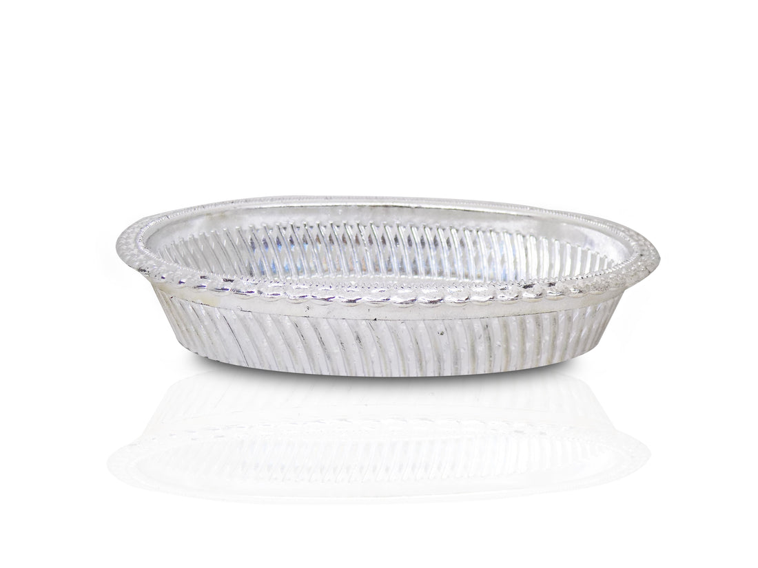 Royal design silver oval tray for serving and gifting.