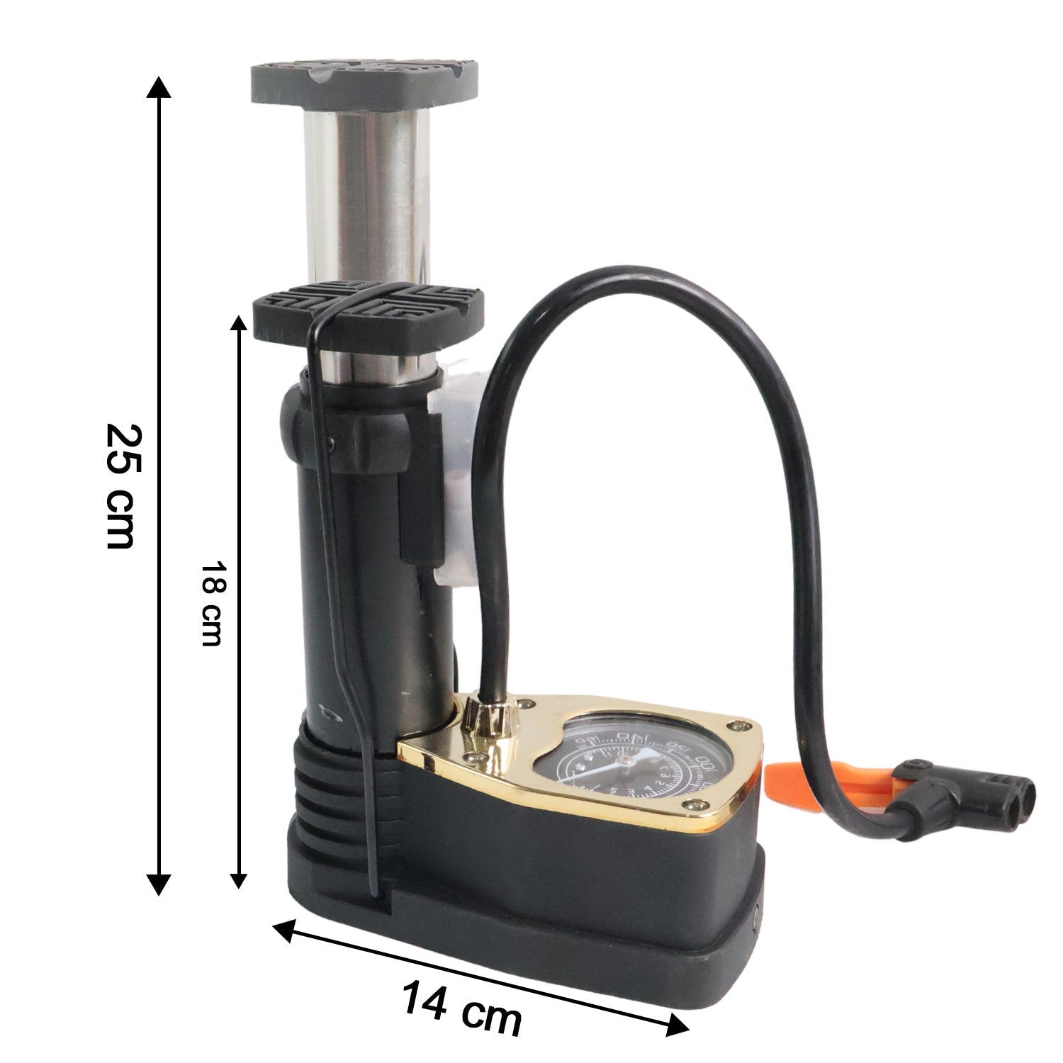 Portable High Pressure Foot Air Pump with Needle (1 Pc)