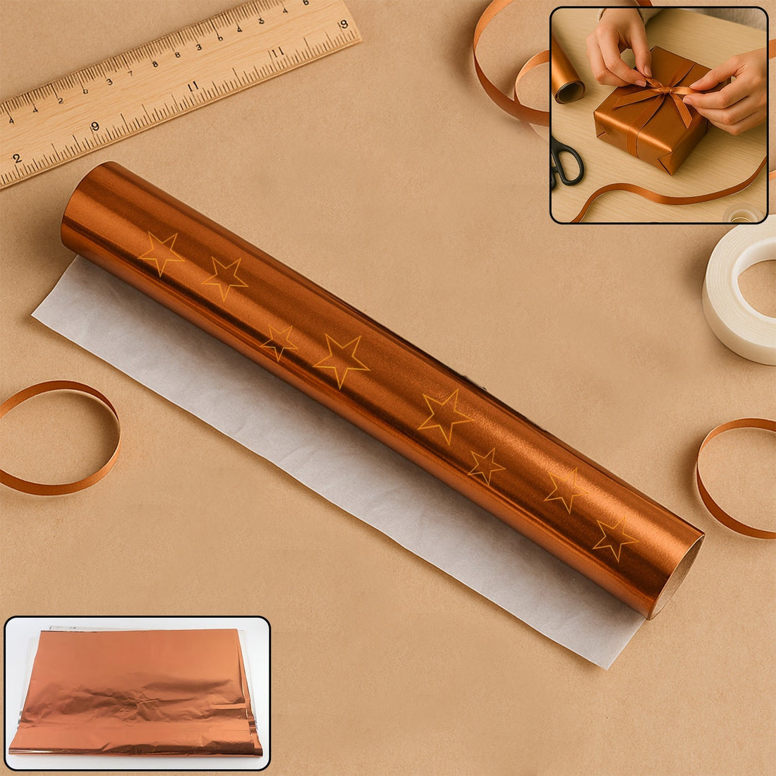 Premium Metallic Gift Wrapping Paper Sheets – 45 Sheets Approx (70 x 50 cm / Mix Color)