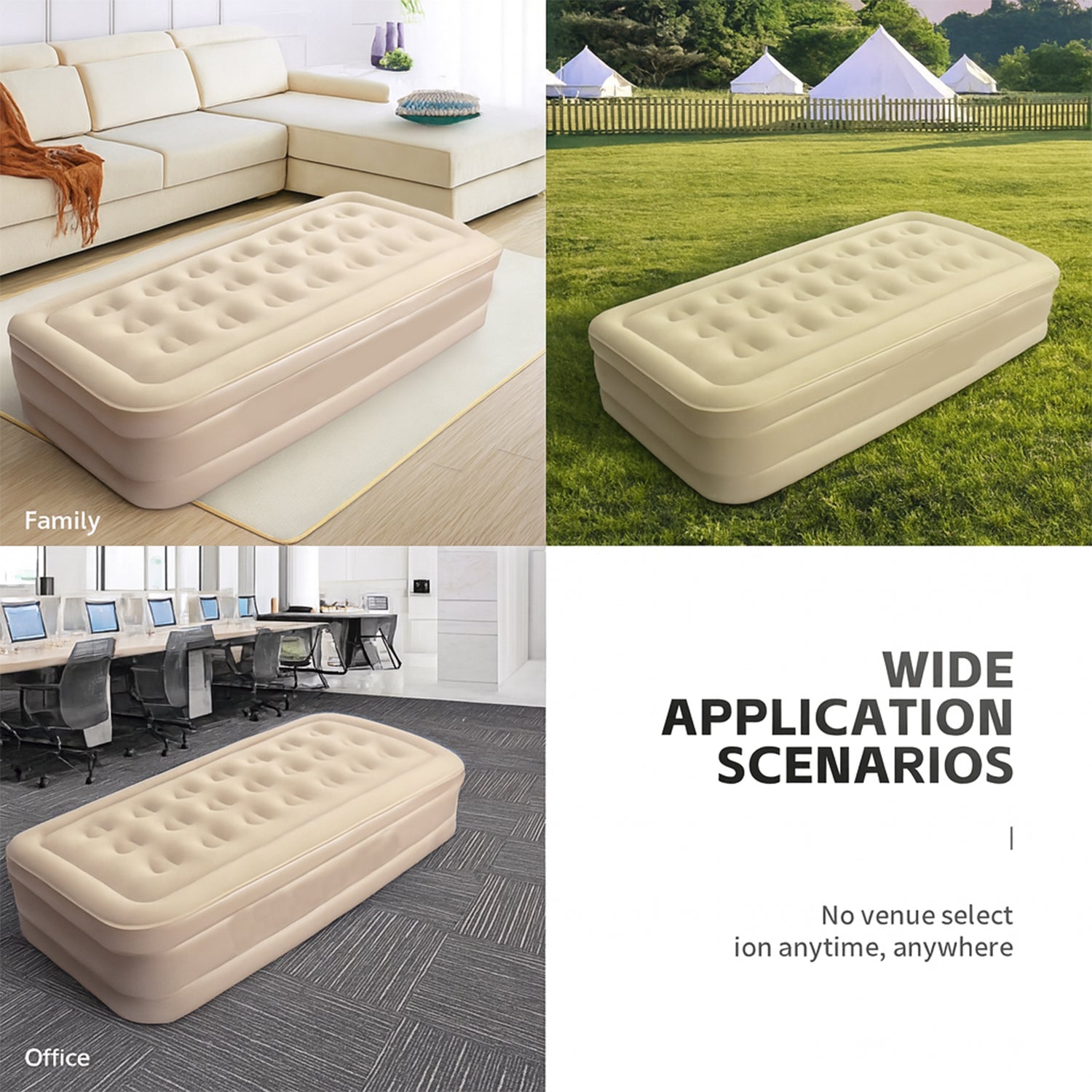 Portable Inflatable Bed Folding Lazy Bed (190x100x40 Cm / 1 Pc)