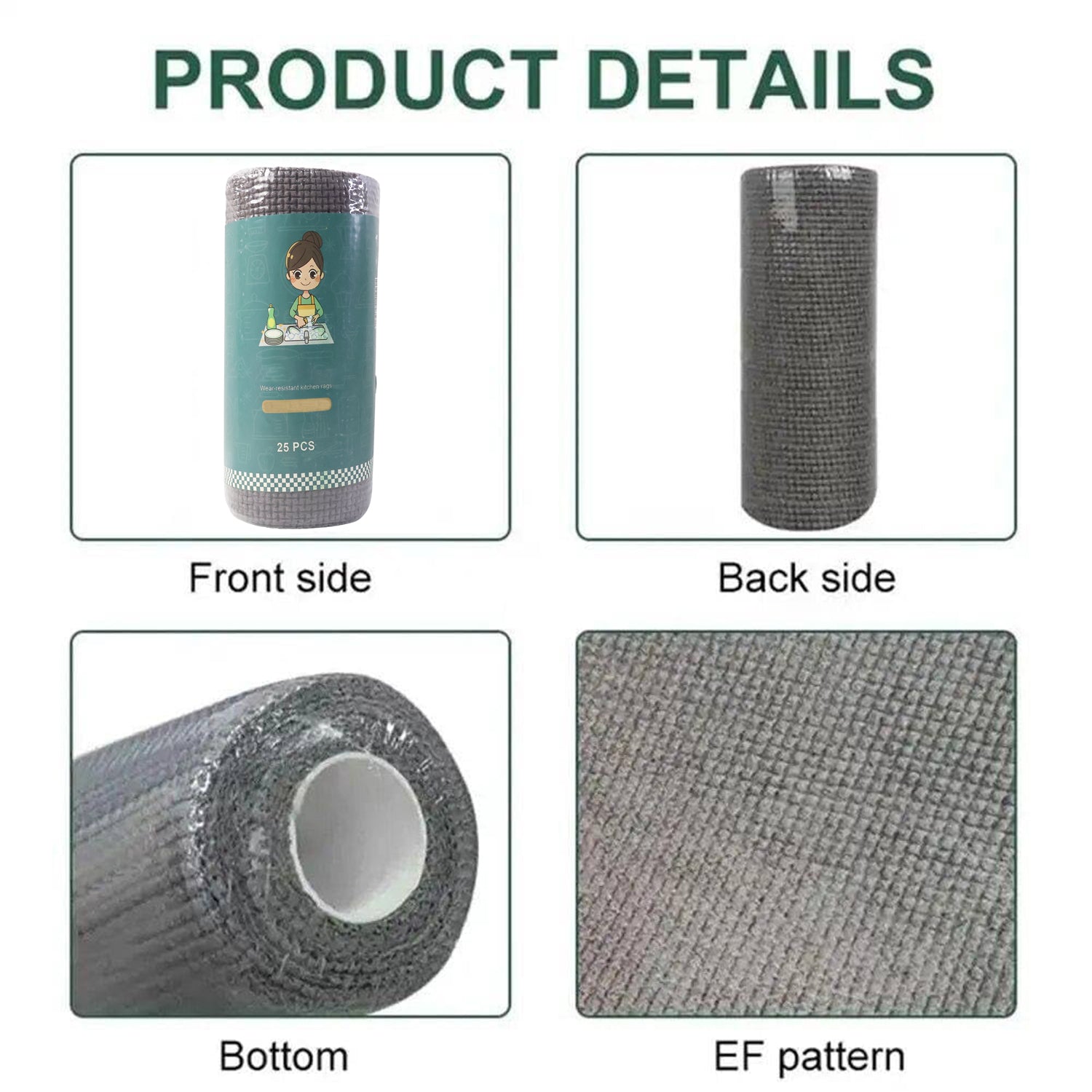 Disposable Cleaning Cloth Roll – 25 Sheets (20x20 cm)