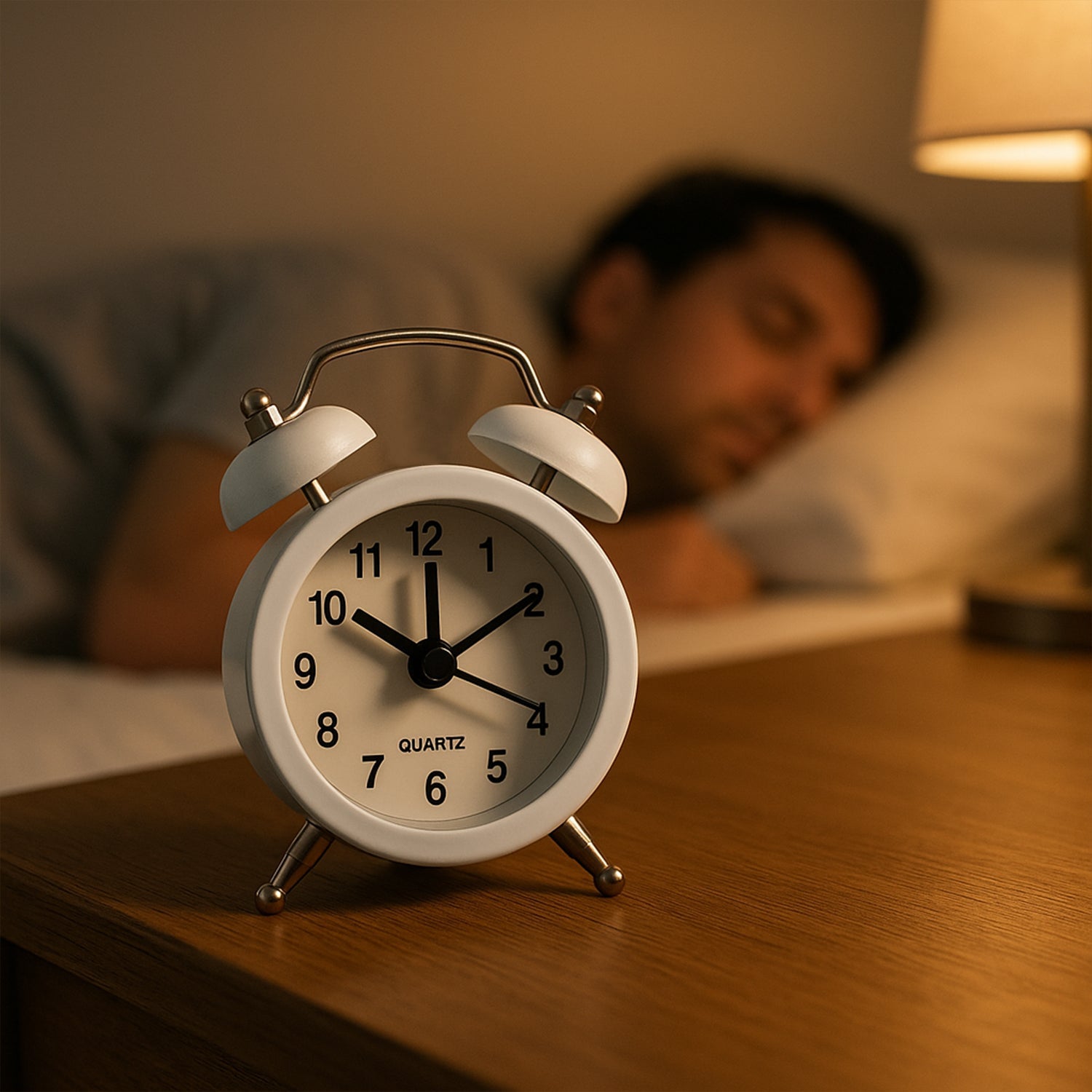 Small Twin-Bell Analog Alarm Clock - (1 Pc)