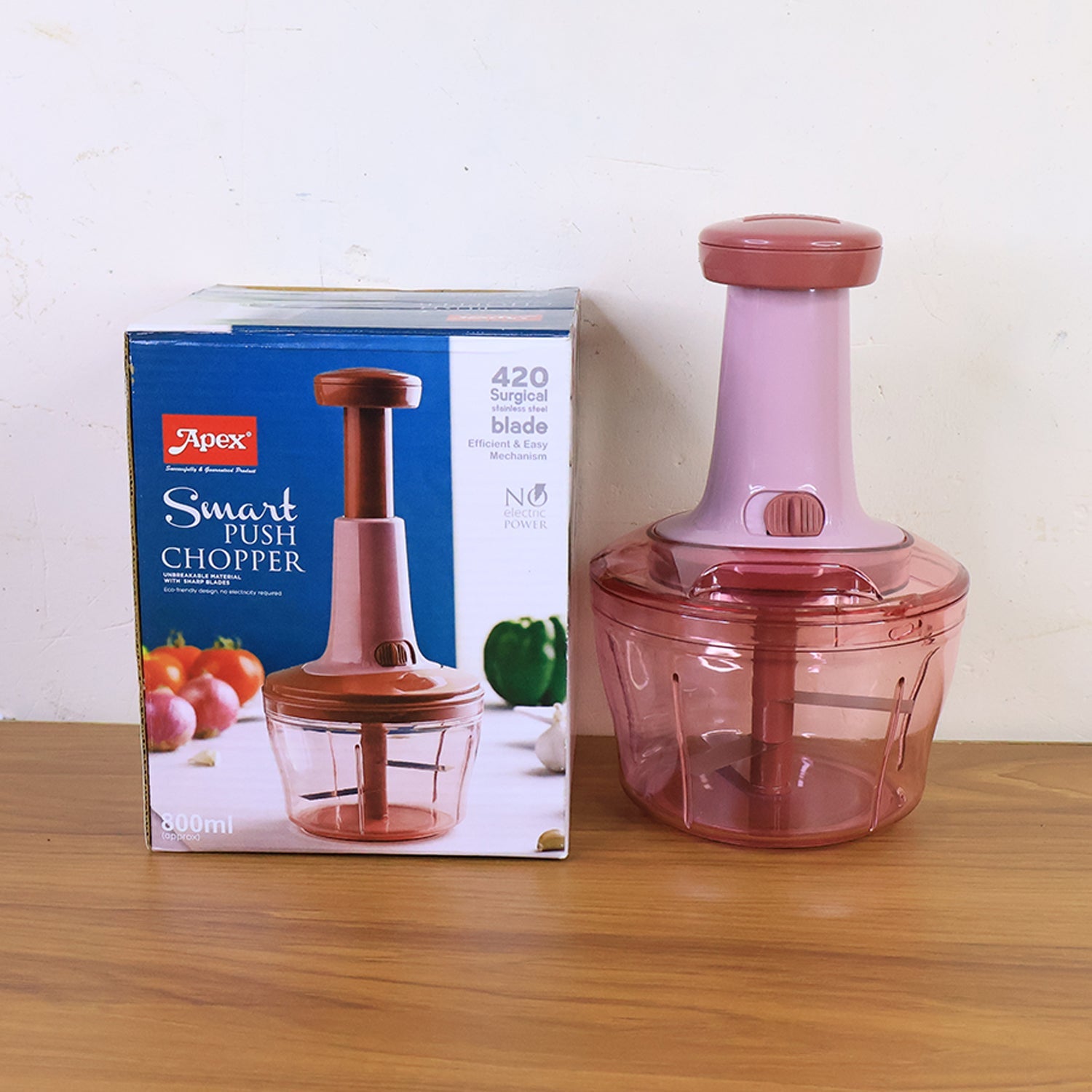 Apex Smart Manual Vegetable & Fruit Chopper with 800 ML Capacity