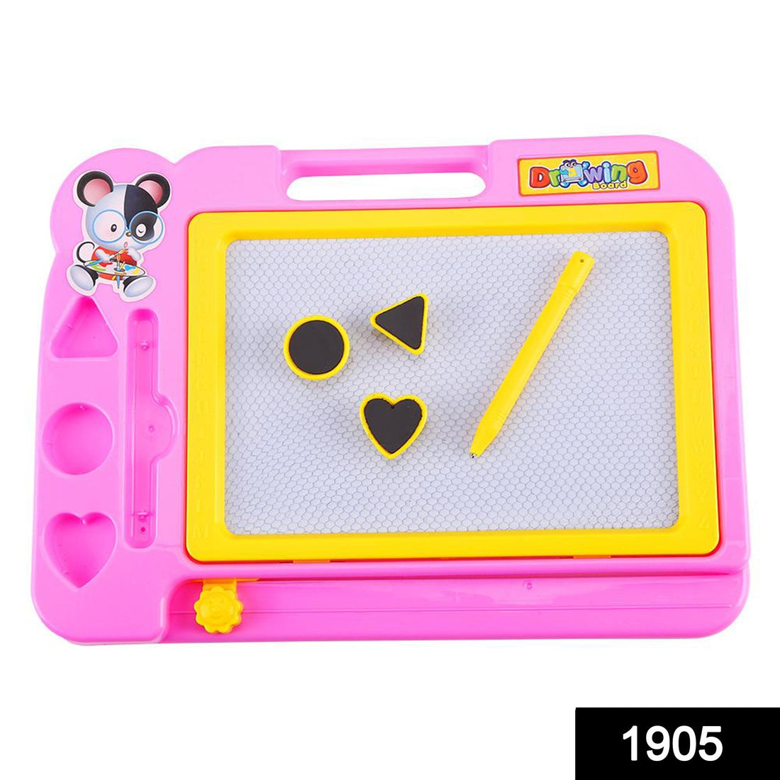 Magnetic drawing board in use