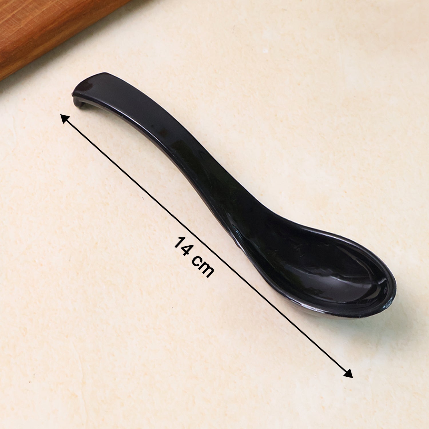 Plastic Soup Spoon – Deep Bowl (1 Pc / Black)
