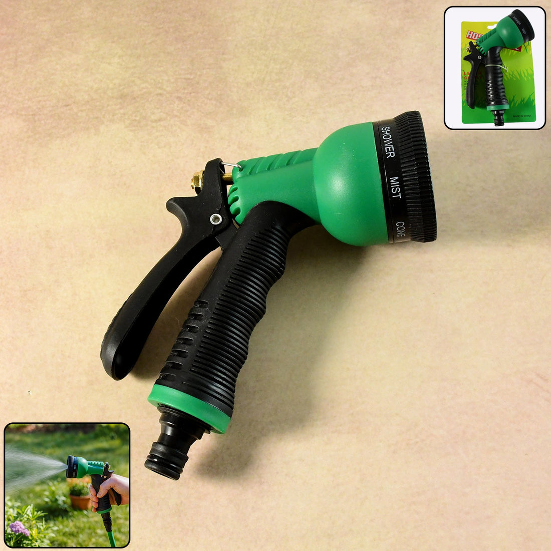 Multi-Pattern Garden Hose Spray Nozzle (1 Pc)