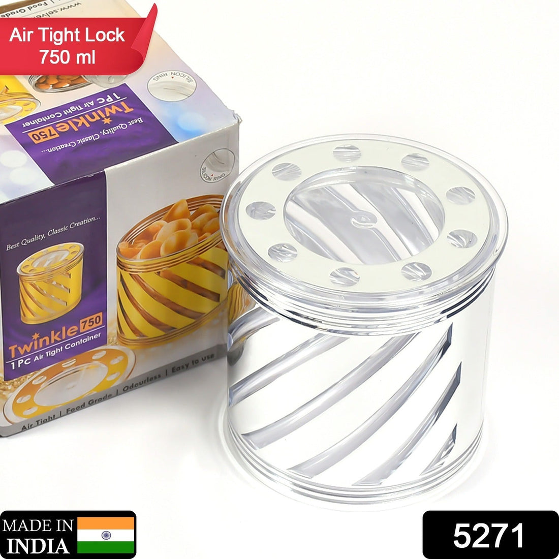 Transparent container for dry fruits with airtight seal