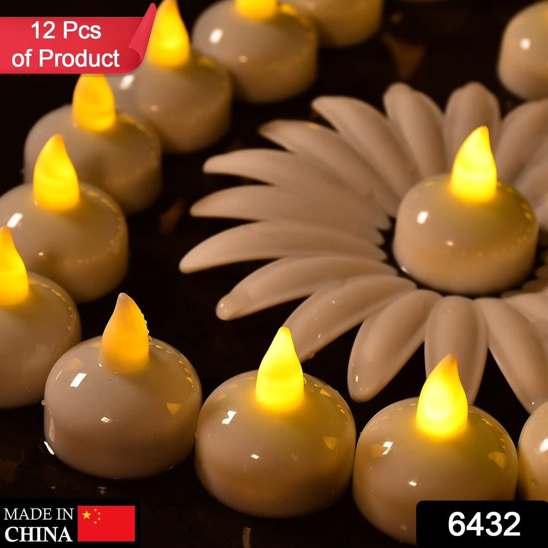 Set of 12 battery-operated floating candles