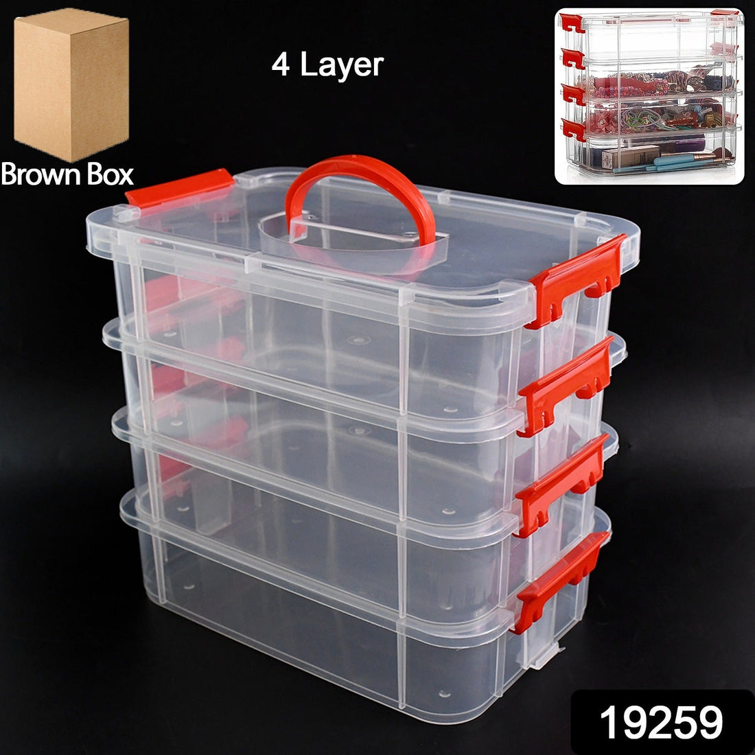 4-Layer Transparent Multipurpose Plastic Storage Box