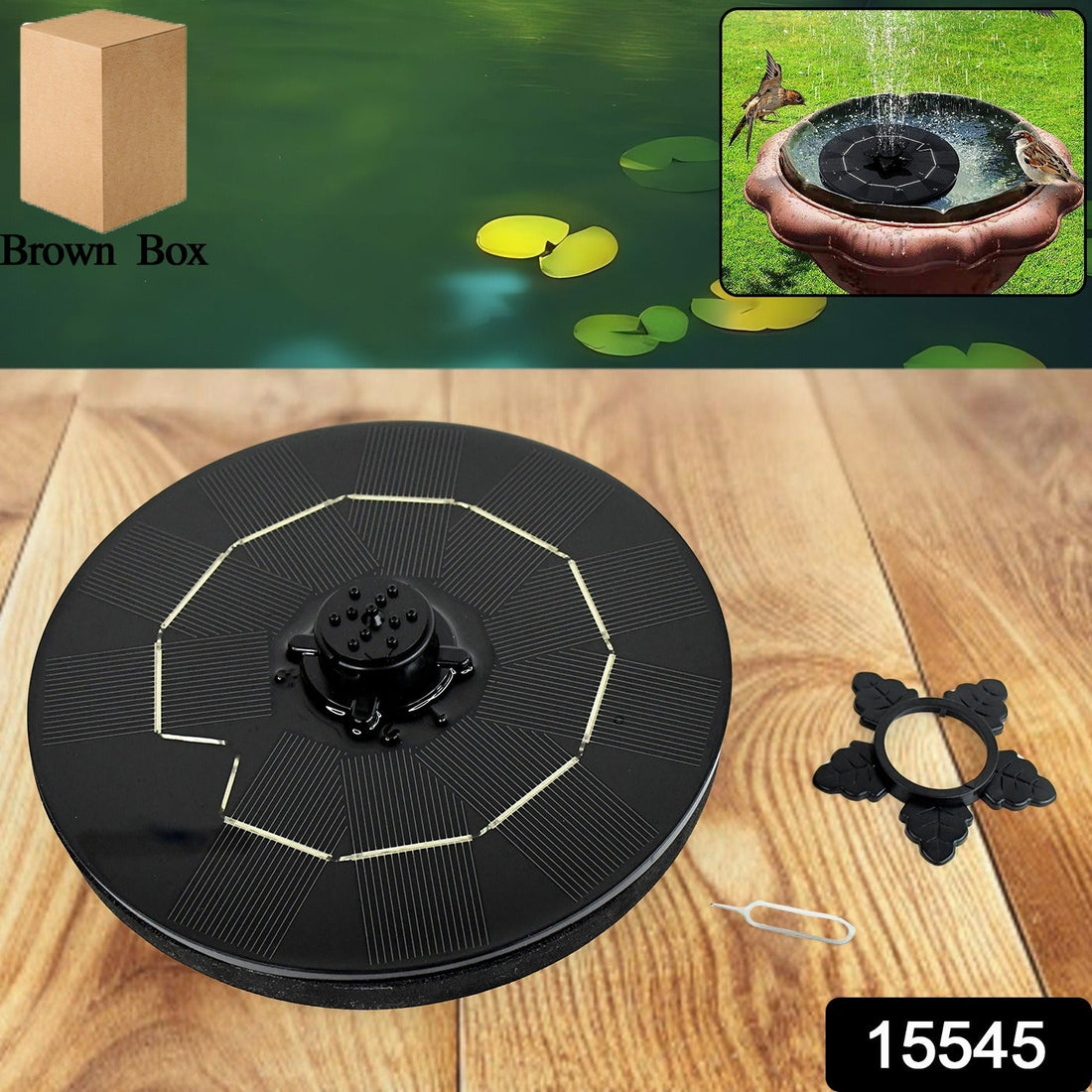 Lily Glow Solar Fountain Disc