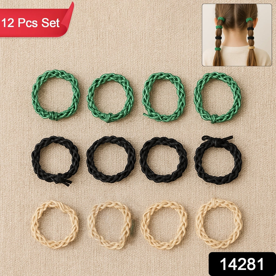 Braided Elastic Hair Bands Set 