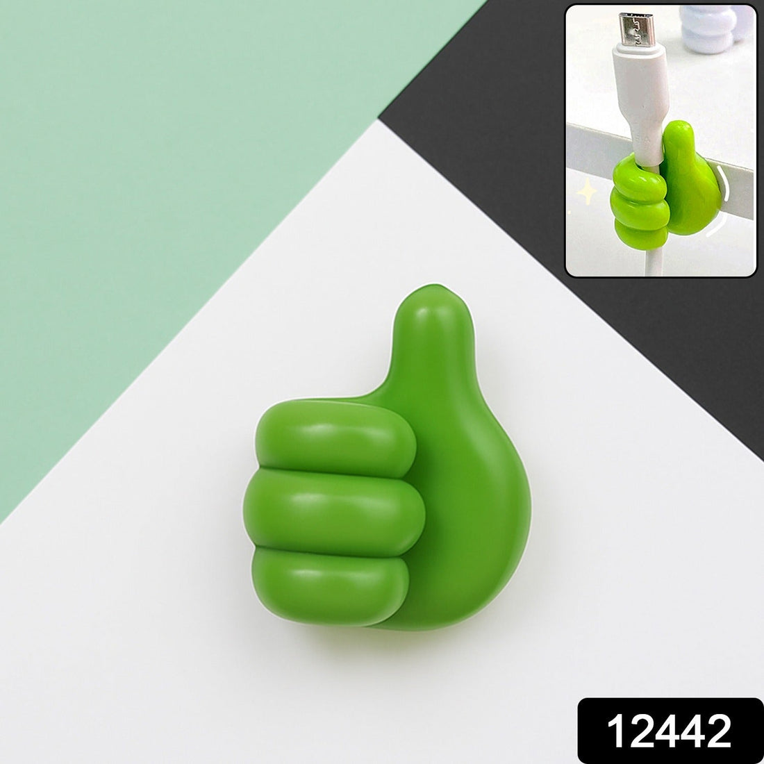 Green Multifunctional Multi functional Hand Shape Wall Clip Hanger Keys Cable Holder