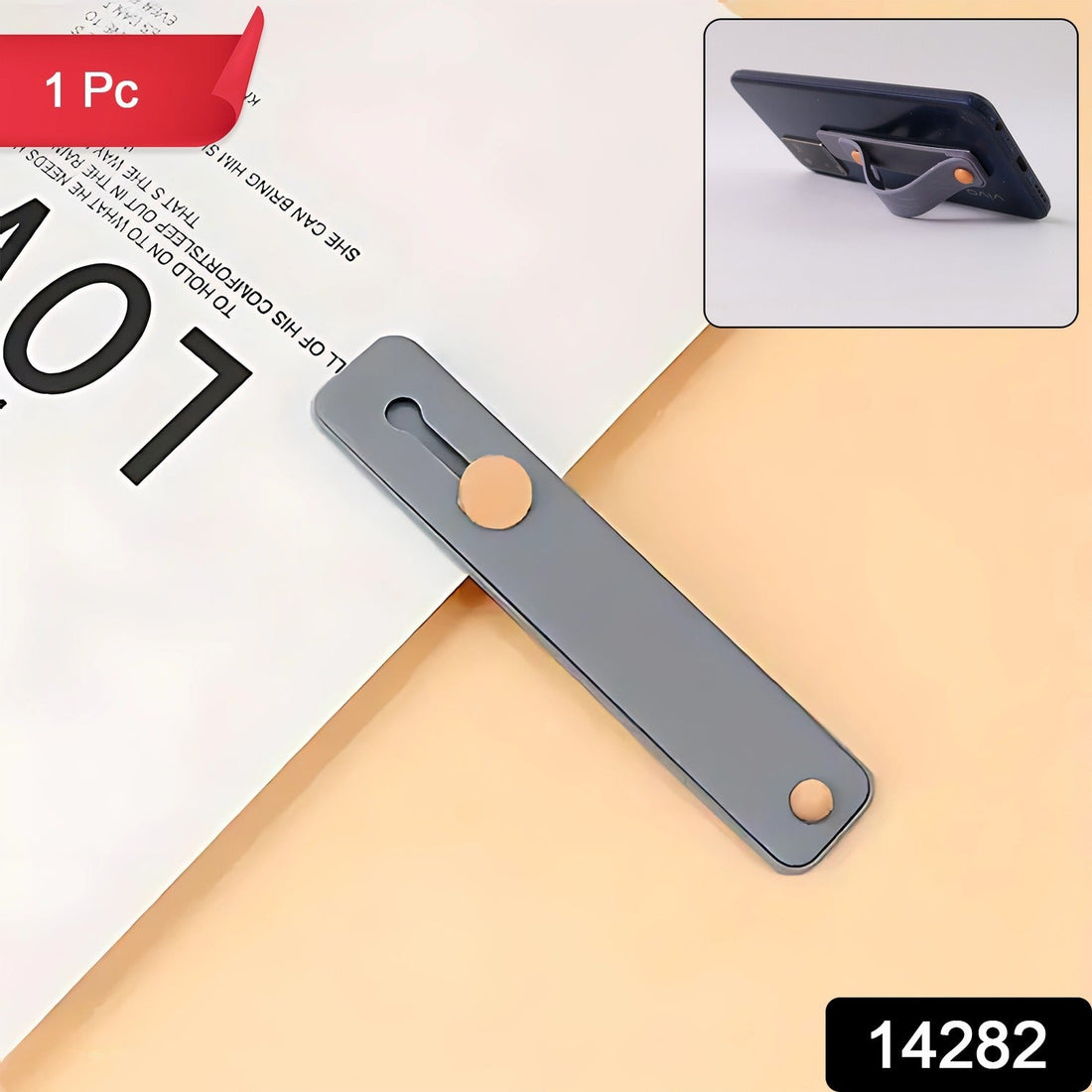 Dark Grey Phone Loop Finger Holder, Phone Grip Straps Silicone Phone Finger Strap (1 Pc)