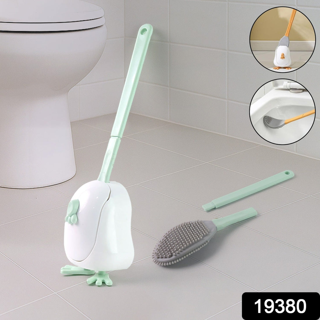 Flexible Silicone Toilet Cleaning Brush Set