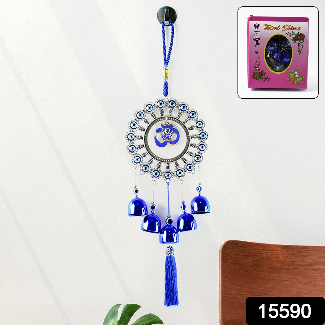 Evil Eye & OM Symbol Wall Hanging Wind Chime