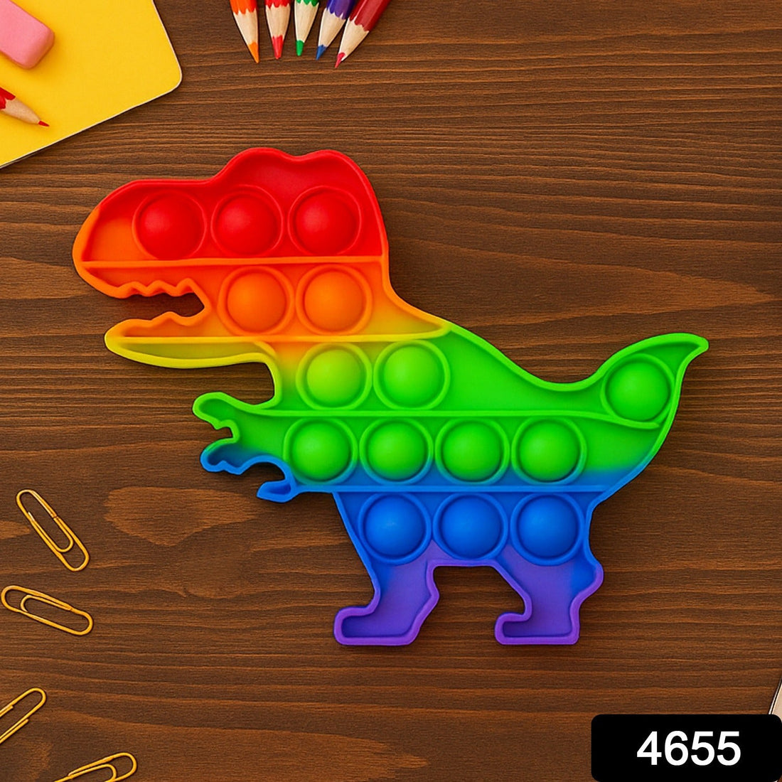 Dinosaur Shape Rainbow Pop It Fidget Toy