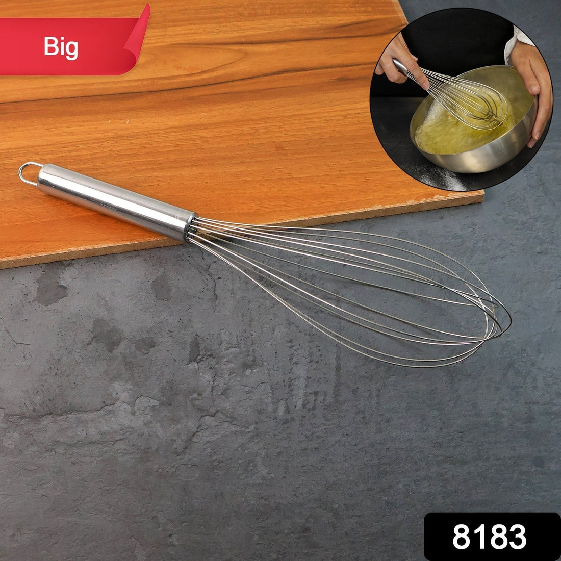 Large Stainless Steel Balloon Whisk  Heavy-Duty Kitchen Tool (30cm / 1 Pc)